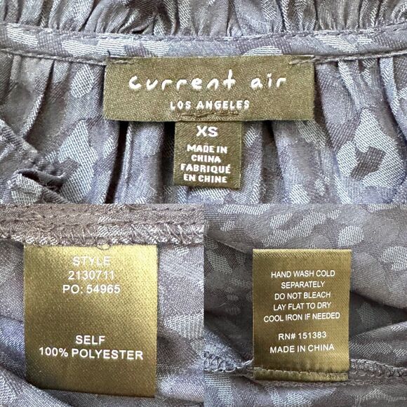 Anthropologie Current Air Women’s Jacquard Pintuck Split Neck Blouse Top - Picture 4 of 15